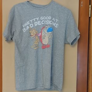 Ren And Stimpy Show 2016 Gray T-Shirt Size Large